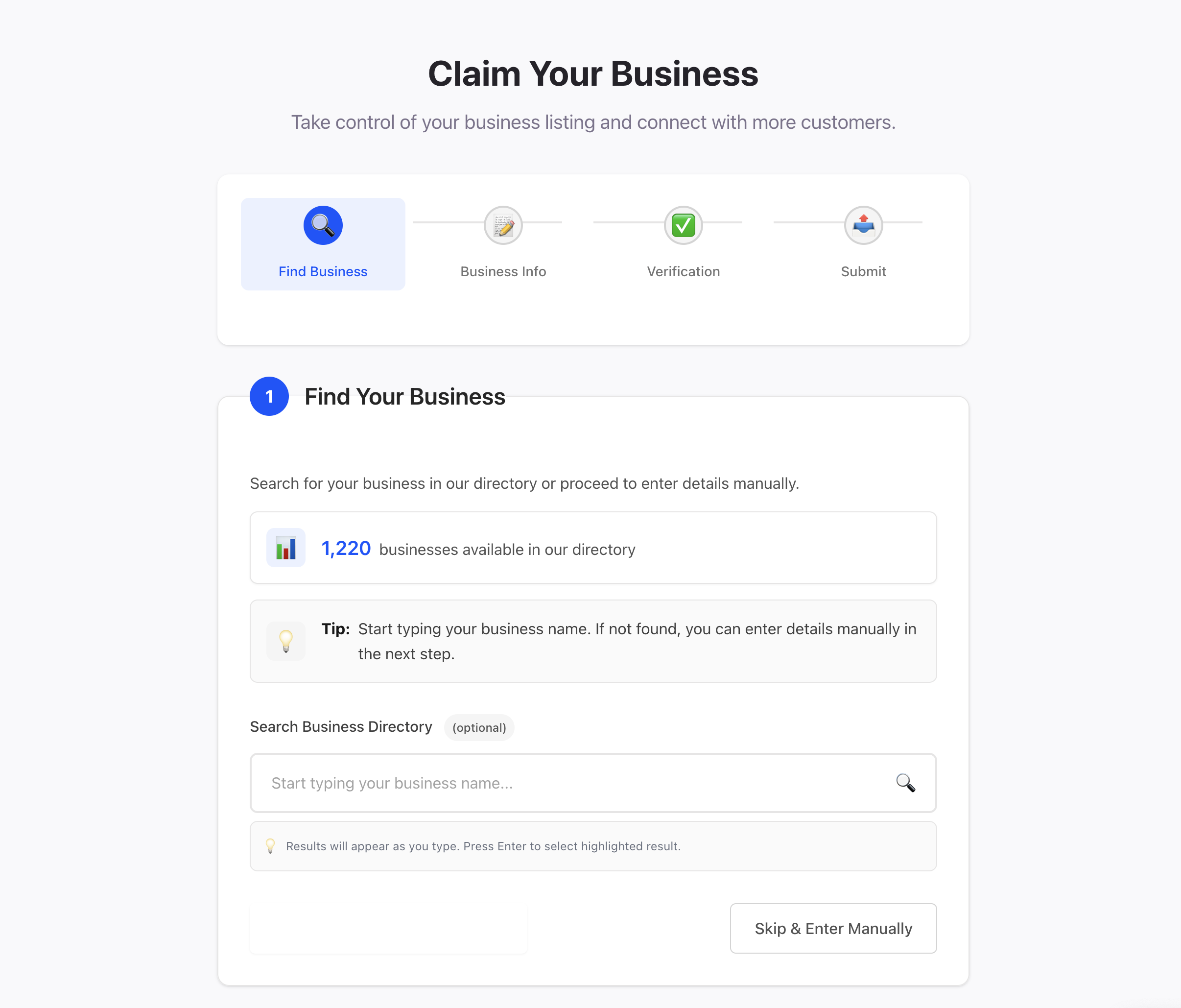 claim your business listing
