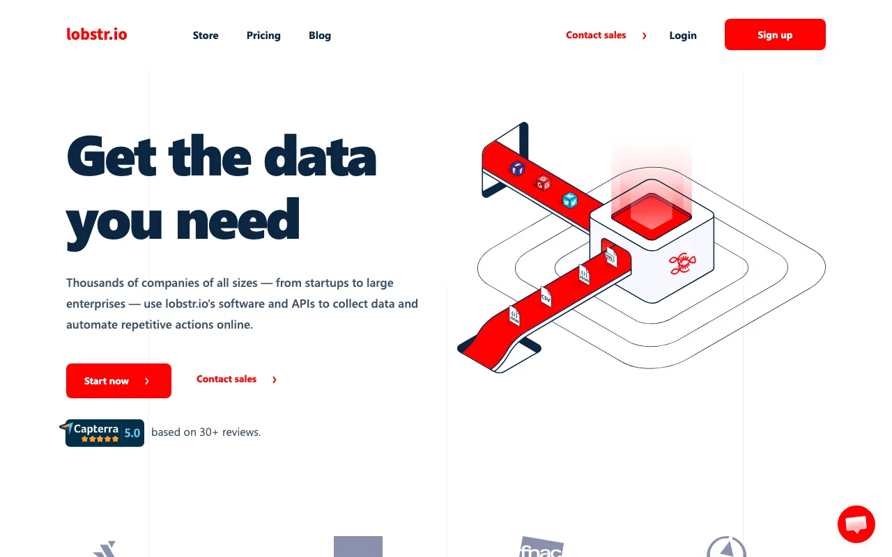Lobstr.io Google Maps scraping tool screenshot